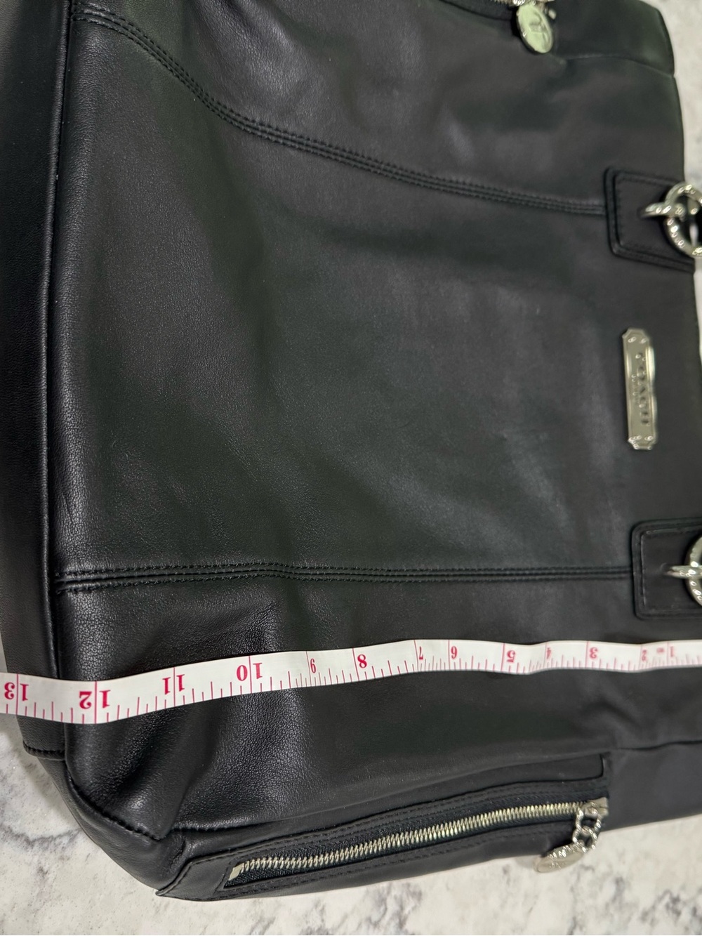 Coach black leather tote F19456 Silver hardware NWT - Picture 3 of 13